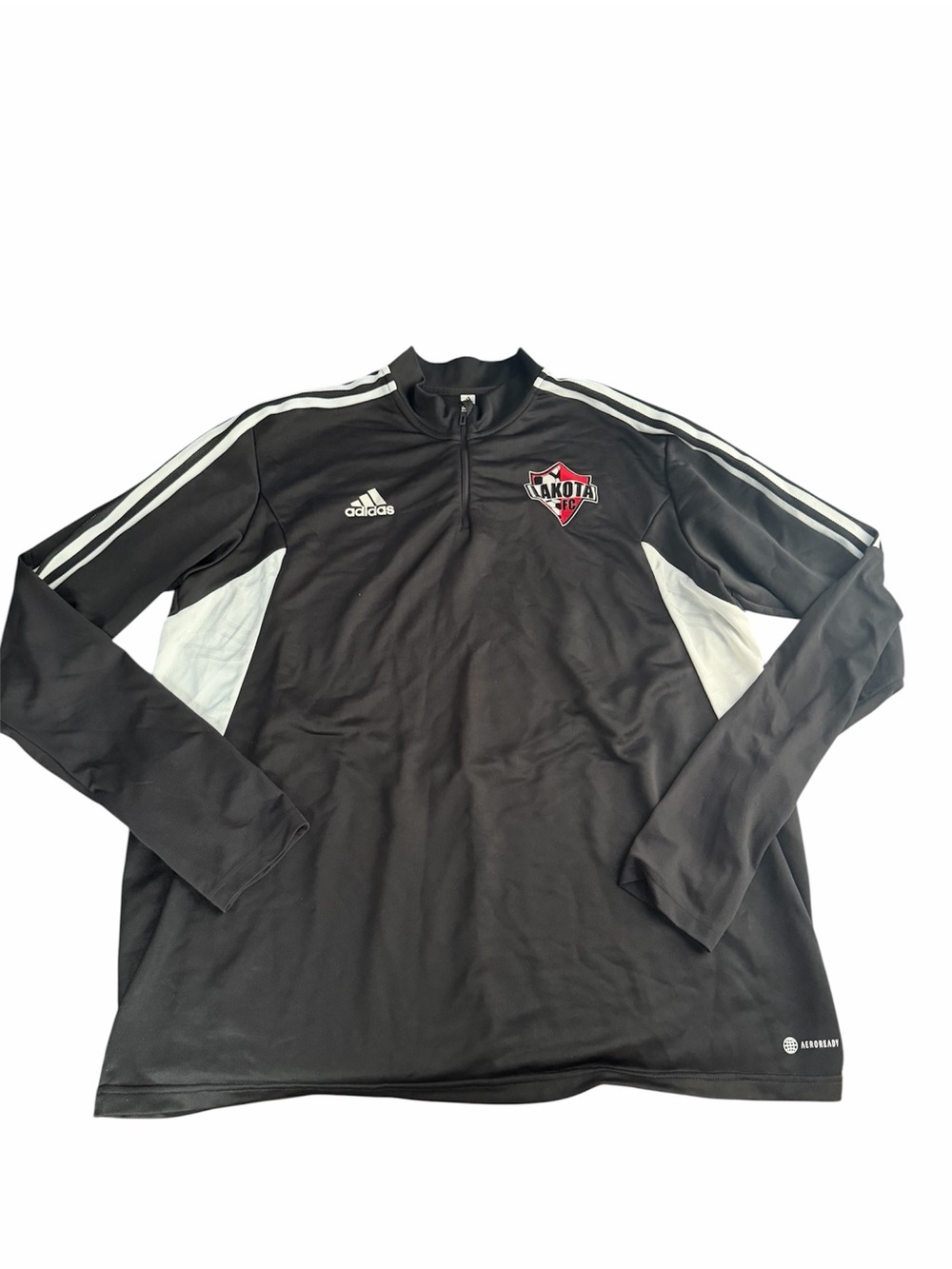 Adidas Aeroready Lakota FC 1/4 Zip Pullover Jacket Black Mens Size 2XL